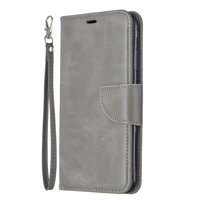 Retro Lambskin textuur pure kleur horizontale Flip PU lederen draagtas voor Galaxy Note9 met houder & kaartsleuven & portemonnee & Lanyard (grijs)