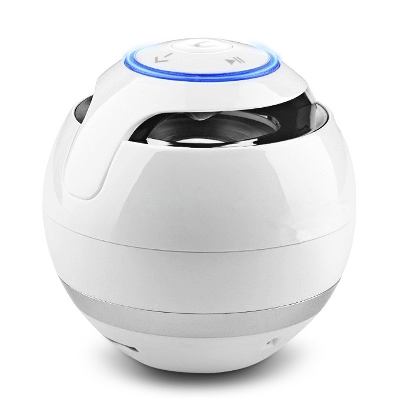T&G A18 Ball Bluetooth Speaker met LED licht draagbare draadloze mini speaker mobiele muziek MP3 subwoofer ondersteuning TF (wit)