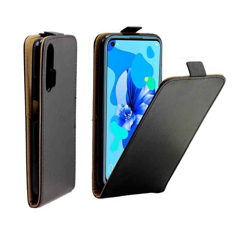 Business stijl verticale Flip TPU lederen draagtas met kaartsleuf voor Huawei P20 Lite (2019)/Nova5i (zwart)