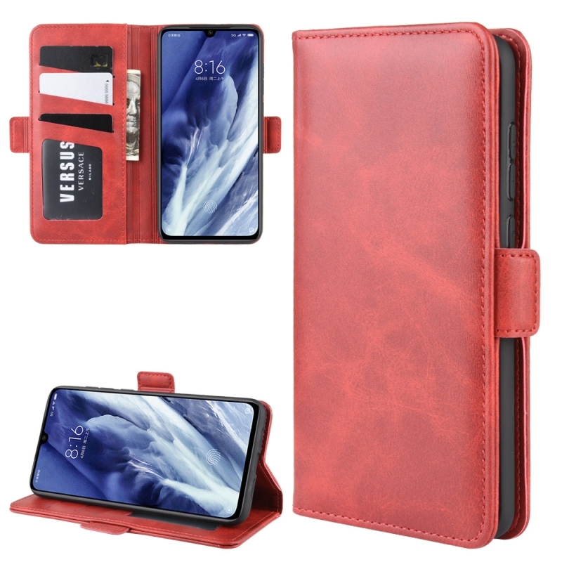 Voor Xiaomi 9 Pro/Xiaomi 9 Pro 5G dubbele gesp Crazy Horse zakelijke mobiele telefoon holster met kaart portemonnee beugel functie (rood)