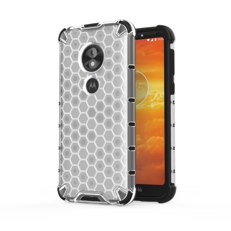 Voor Motorola Moto E5 Play go schokbestendige honingraat PC + TPU case (wit)