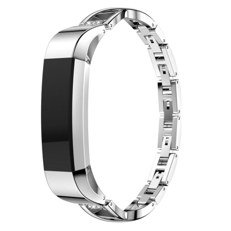 Voor Fitbit Alta Smart horloge X-vormige metalen riem (Sliver)