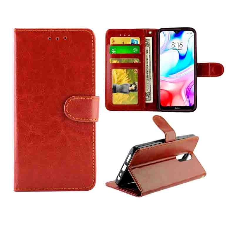 Voor Xiaomi Redmi 8/Redmi 8A Crazy Horse Texture Leather Horizontal Flip Protective Case with Holder & Card Slots & Wallet & Photo Frame(Brown)