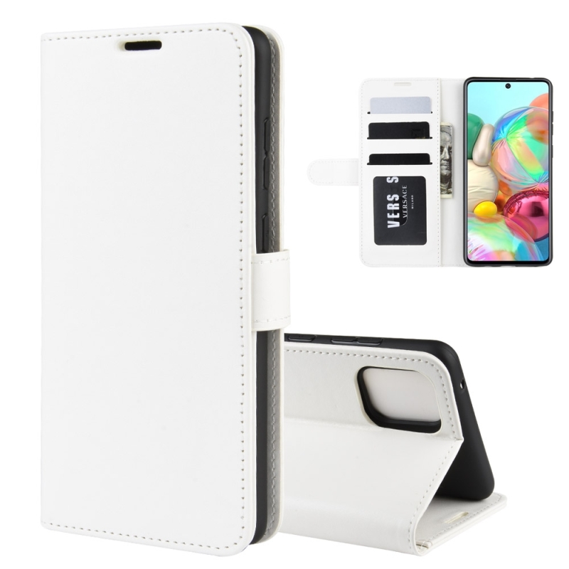 Voor Galaxy A81 / M60S / Note 10 Lite R64 Texture Single Horizontal Flip Protective Case with Holder & Card Slots & Wallet and Photo Frame(White)