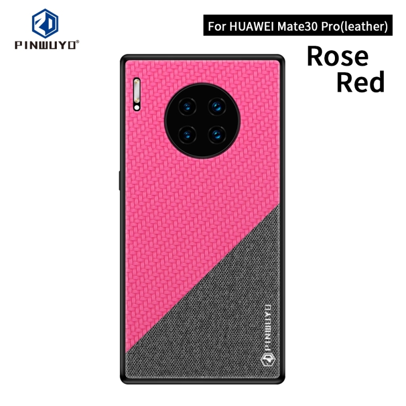 Voor Huawei Mate 30 Pro 5G (Leder) PINWUYO Rong-serie Shockproof PC + TPU+ Chemical Fiber Cloth Protective Cover (Rood)