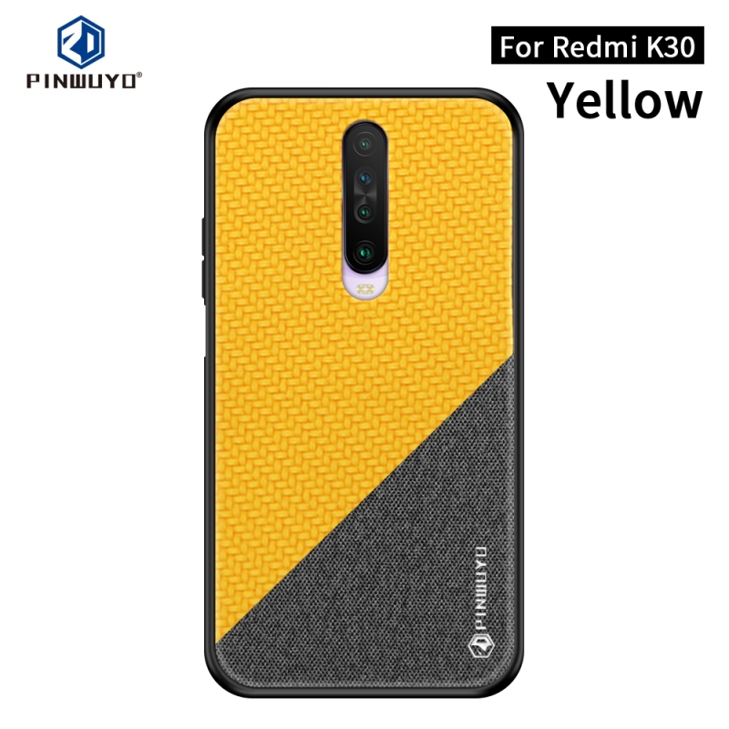 Voor Xiaomi RedMi K30 PINWUYO Rong Series Shockproof PC + TPU+ Chemical Fiber Cloth Protective Cover(Geel)