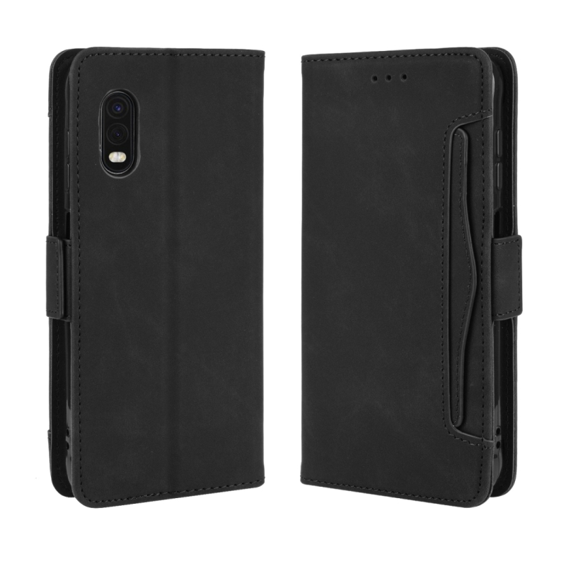 Voor Galaxy Xcover Pro Wallet Style Skin Feel Kalf Patroon Lederen Case met aparte kaart slot (Zwart)
