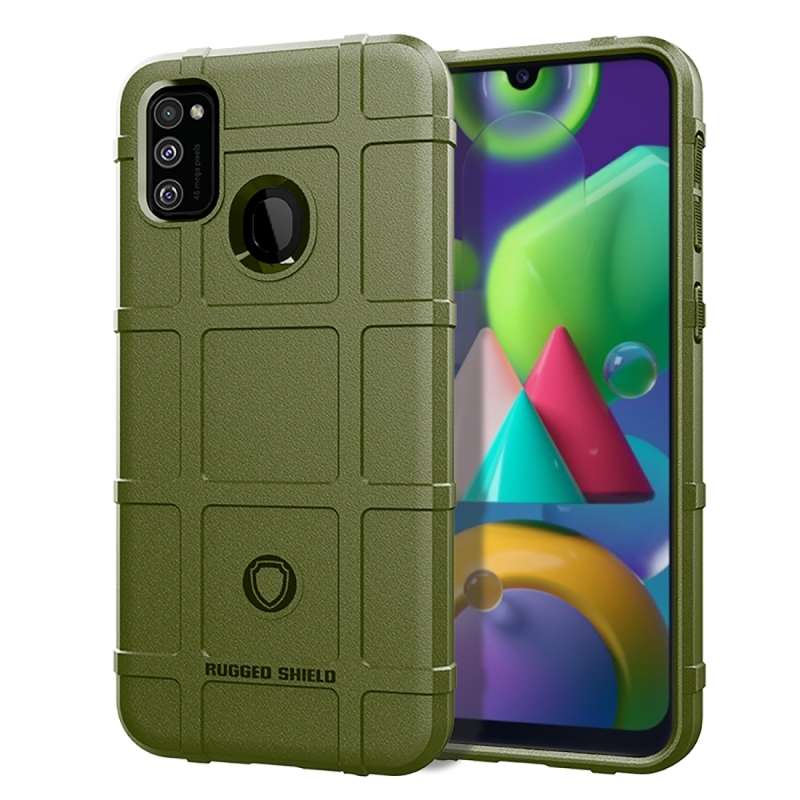 Voor Galaxy M21 Volledige dekking Shockproof TPU Case (Army Green)