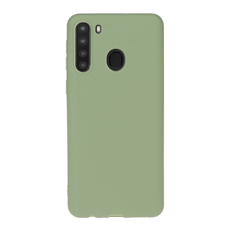Voor Galaxy A21 Solid Color Frosted TPU Telefoonhoes (Groen)