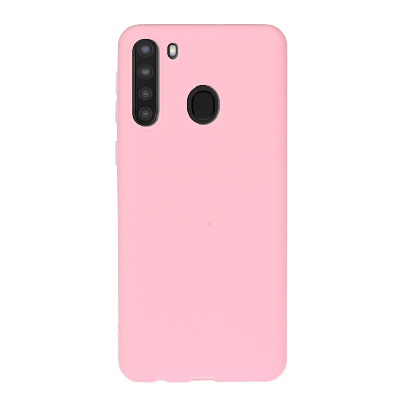 Voor Galaxy A21 Solid Color Frosted TPU Telefoonhoes(Magenta)