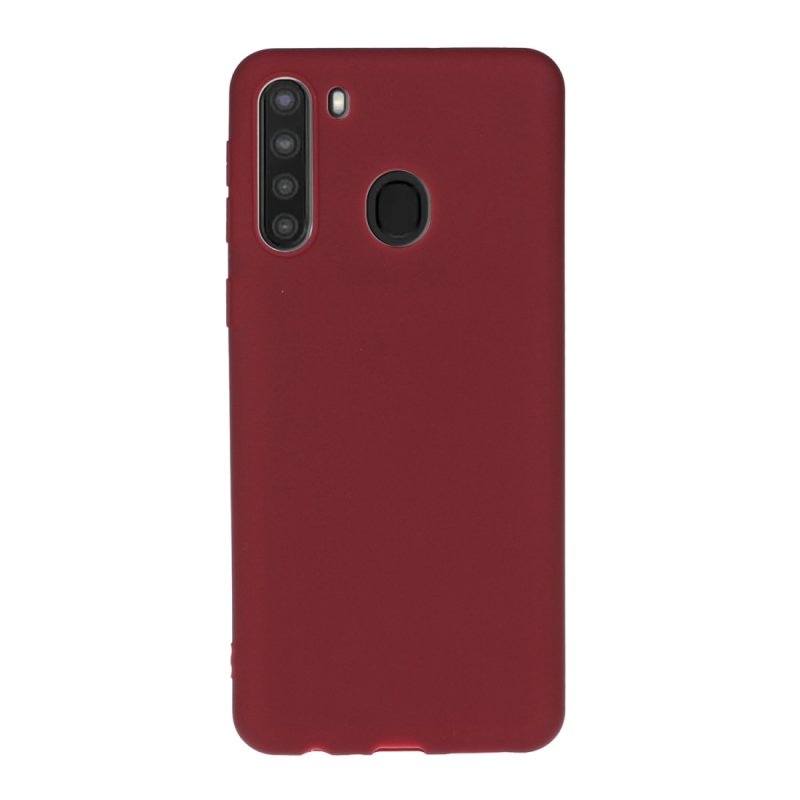 Voor Galaxy A21 Solid Color Frosted TPU Telefoonhoes (Rood)