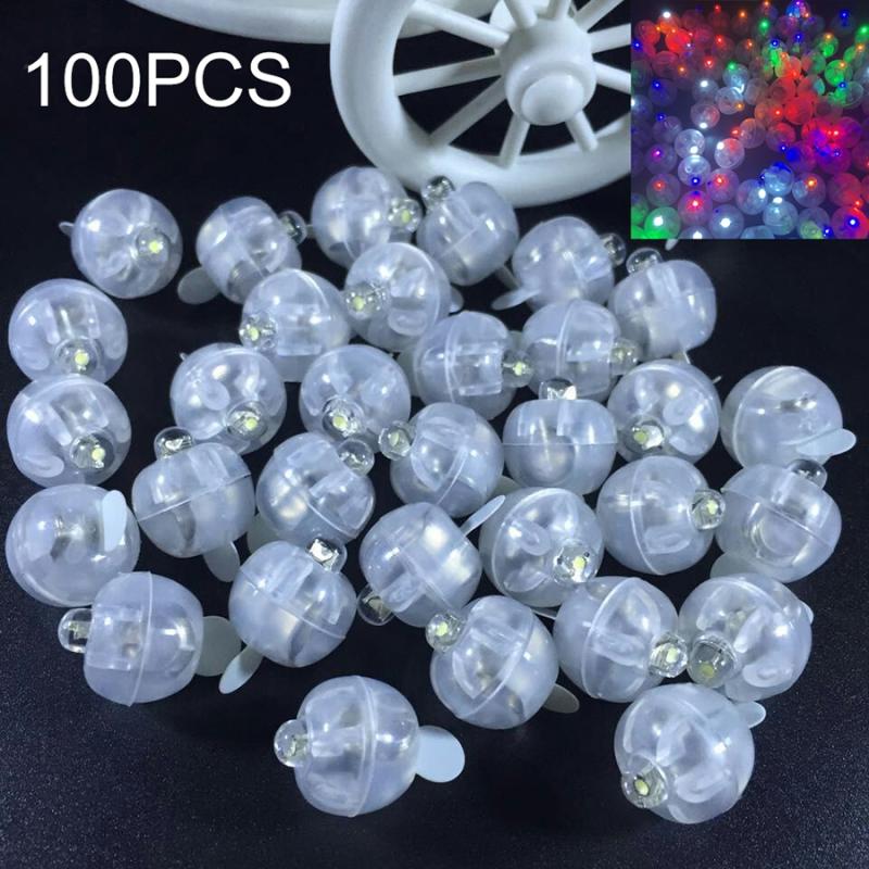 100 PCS ronde Flash Ball LED ballon lichten Mini Flash lichtgevende lampen lantaarn Bar kerst bruiloft Feestdecoratie lichten (Multicolor Flash)