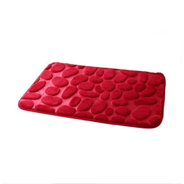 Eenvoudige Cobblestone tapijt slaapkamer deur mat keuken badkamer water absorberende mat grootte: 40 × 60 (rood)