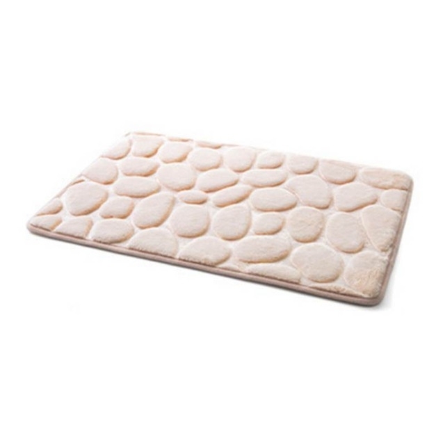 Eenvoudige Cobblestone tapijt slaapkamer deur mat keuken badkamer water absorberende mat grootte: 40 × 60 (beige)