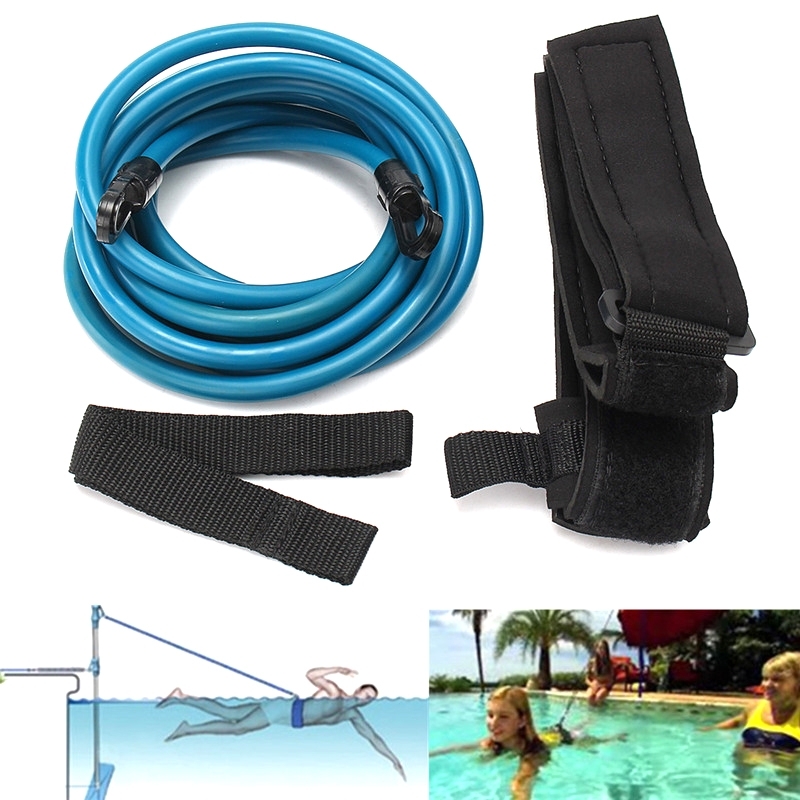 Zwemweerstand Kracht Training Apparatuur Elastischtouw zwemmen apparatuur grootte:10 x 6 x 2m (Blauw)