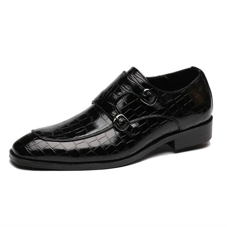 Krokodil patroon Business platte onderkant lederen formele schoenen grootte: 42 (zwart)