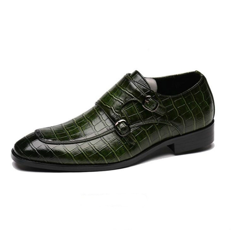 Krokodil patroon Business platte onderkant lederen formele schoenen grootte: 42 (groen)