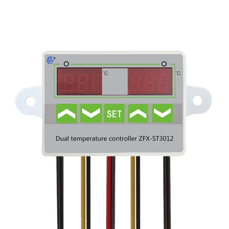 ST3012 Microcomputer Intelligent Temperature Controller Dual Temperature Dual Control Electronic Temperature Controller Voltage:12V