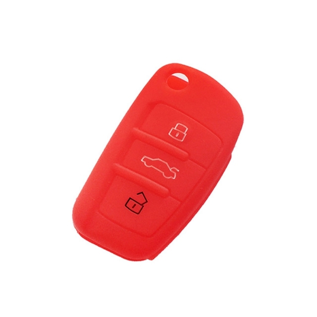 2 PC'S autosleutel cover silicone Flip sleutel afstandsbediening houder Case cover voor Audi Q3 a3 a1 (rood)