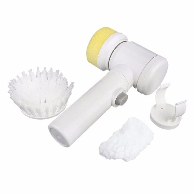 5 in 1 multifunctionele elektrische huishoudelijke Magic Brush ABS nylon keuken badkuip schoonmaken venster borstel reiniger (wit)