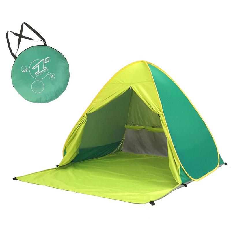 Met gordijn automatische instant pop -up tent drinkbeen strand tent maat: 150x165x110cm