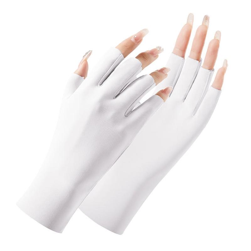 2 paar dames zonnebrandcrème handschoenen halve vinger ijs zijde handschoenen stijl: cent vinger