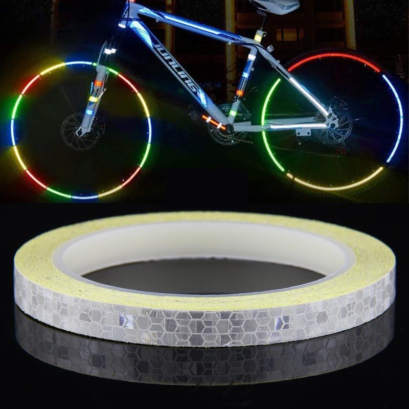 10 Rolls Fiets Mountainbike Motorfiets Sticker Auto Contour Reflecterende Sticker Night Riding Reflective Sticker 1 x 800cm 