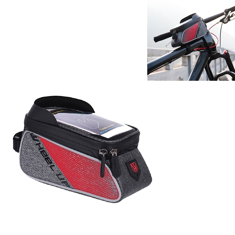 WHEEL UP 020-1 Anti-splashing Bicycle Front Bag Mountain Bike Front Beam Bag Bag Bag Riding Equipment (Rood)