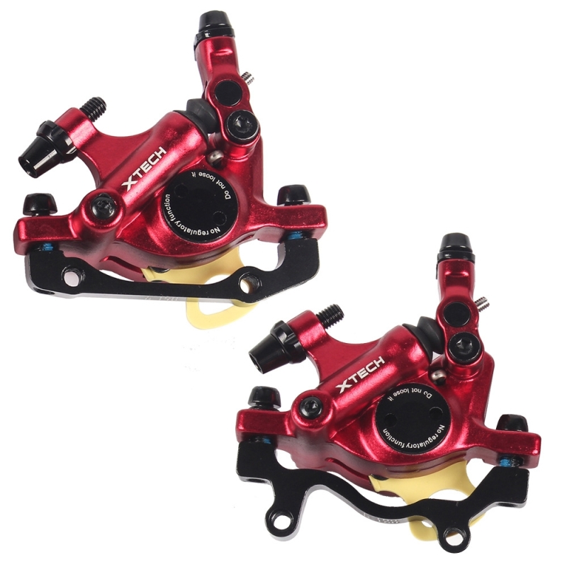 ZOOM HB100 Mountain Bike Hydraulische remklauwklapfietskabel Trek hydraulische schijfremklauw stijl:voor en achter(rood)