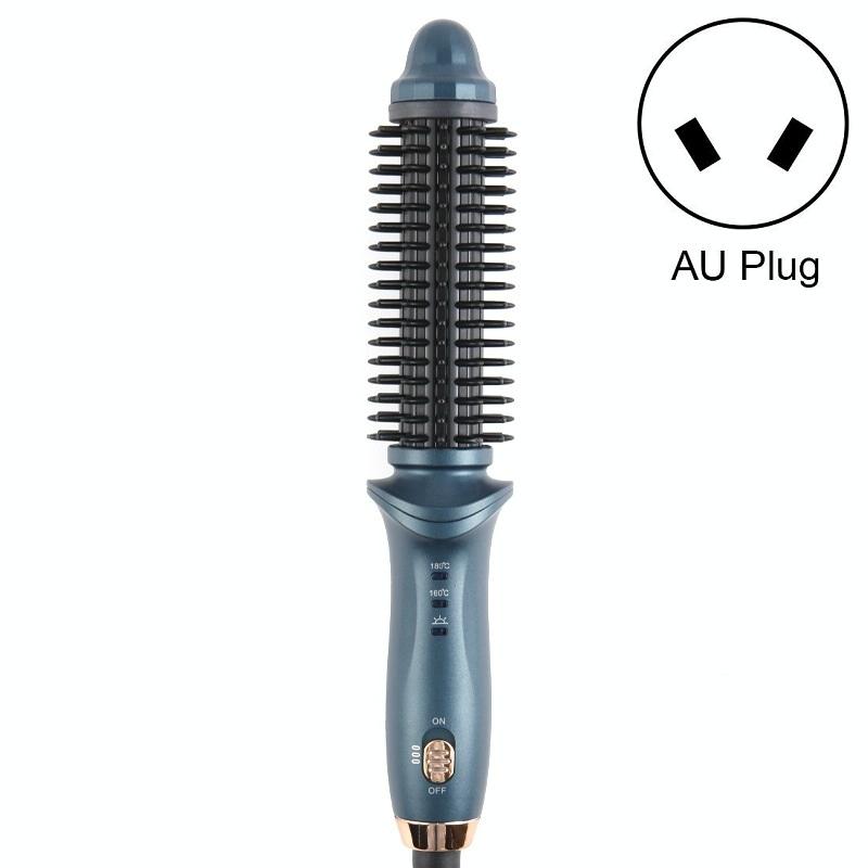 Multifunctional Curling & Straightening Dual-purpose Electric Negative Ion Hair Straightening Comb Specification:AU Plug(511 Blue)