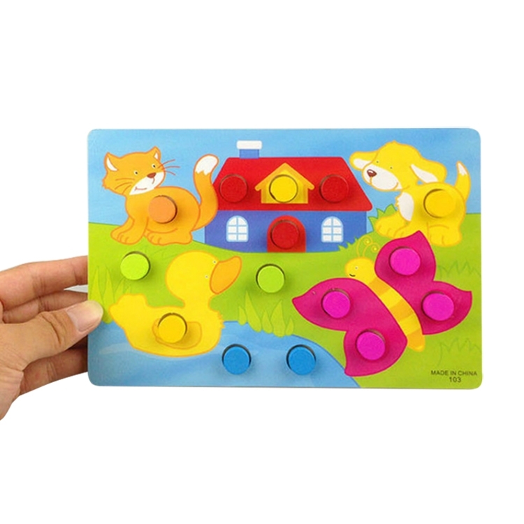 Kleur cognitie Board educatief speelgoed kinderen houten speelgoed Jigsaw vroege leren kleur match spel (A)