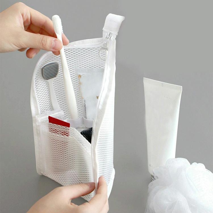 2 PCS Travel Toiletartikelen Opbergtas cosmetische borstel waterdichte handtas willekeurige kleur (wit)