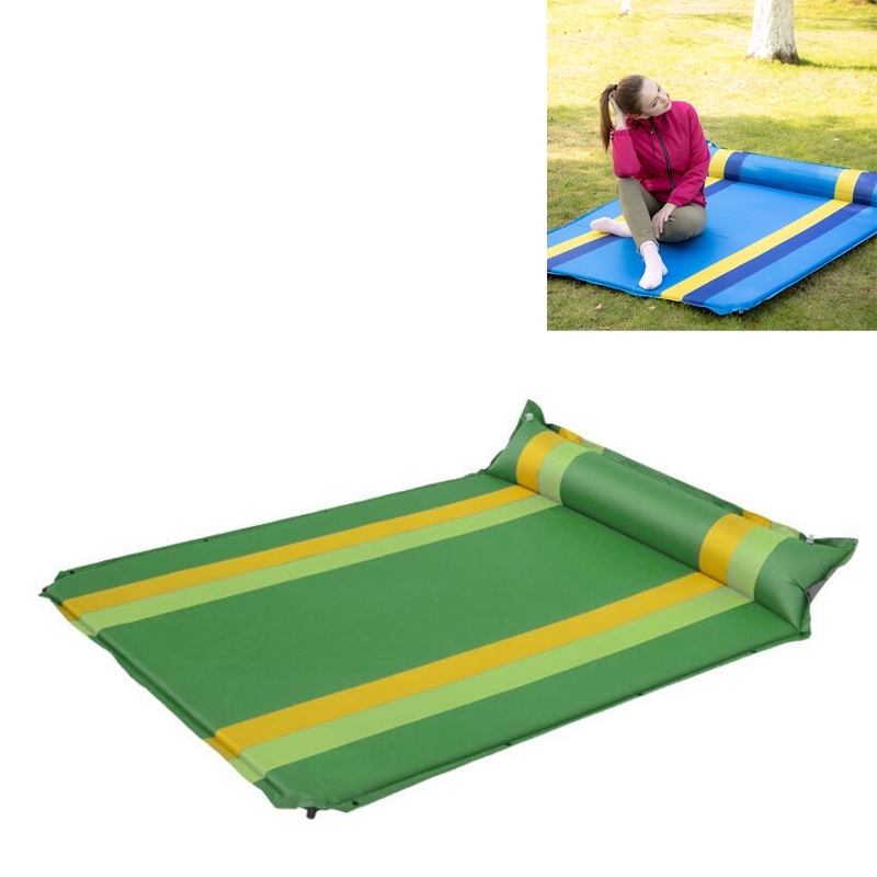 Kleur bijpassende automatische opblaasbare outdoor sport dubbele camping luchtkussen grootte: 190x130x3 5 cm (groen)