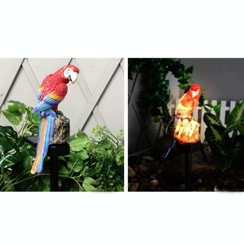 Solar Lawn Lamp Hars Craft Parrot Garden Courtyard Lamp (Rood)