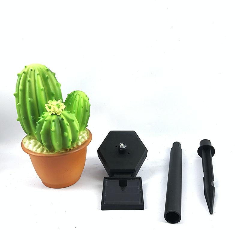 Solar Outdoor Simulation Potted Plants Landscape Lamp LED Courtyard Lawn Light (Drie hoofd Cactus)