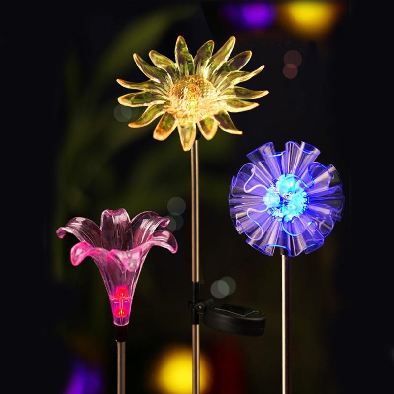 3 in 1 Solar Kleurrijke Transform Vouwen Flower Lamp Outdoor Waterproof Courtyard Garden Lawn Light