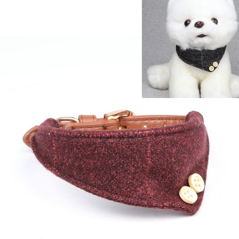 2 PCS Dog Collars Pet PU Driehoekshalsbanden Specificatie: 1 3x42cm(Rood)