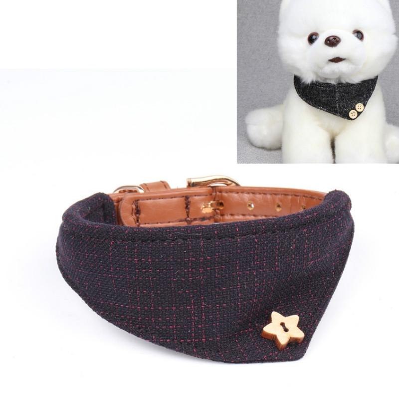 2 PCS Dog Collars Pet PU Driehoekshals Specificatie: 1.3x42cm(Marine)