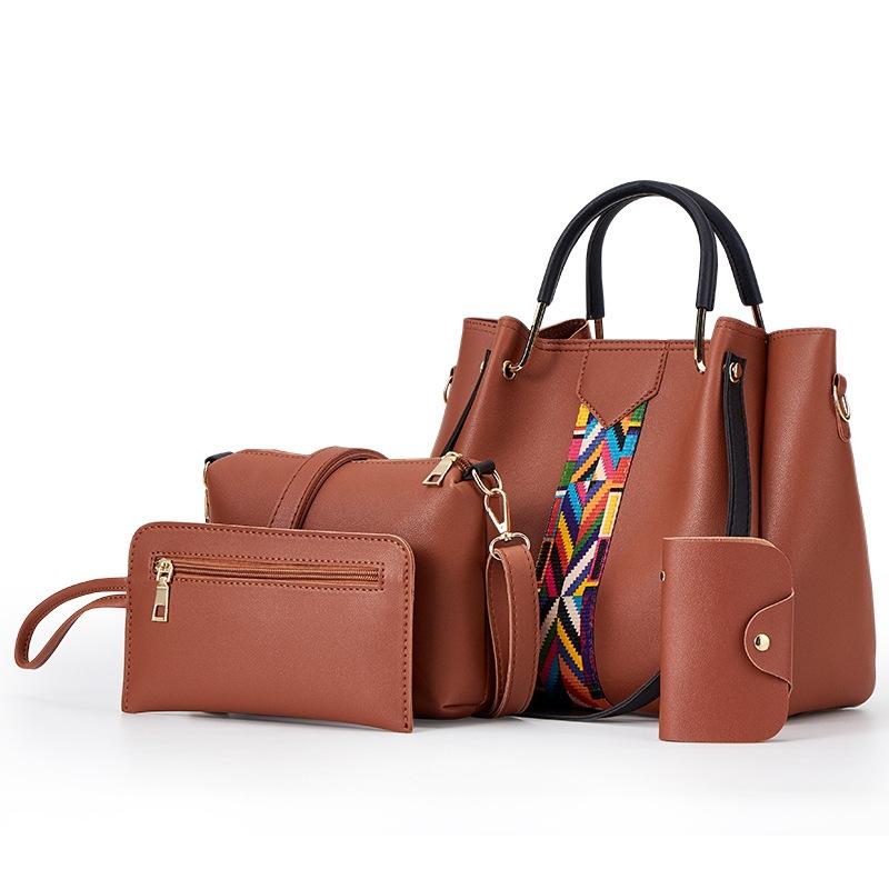 4 in 1 All-Match Messenger Handtas Dames Fashion Large-Capacity Bag (Brown)
