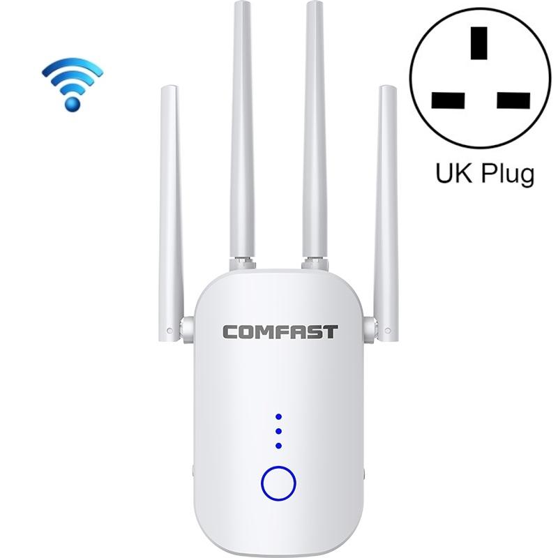 COMFAST CF-WR758AC DUBLICE FREQUENTIE 1200 MBPS Draadloze Repeater 5.8G WIFI Signaalversterker Britse plug