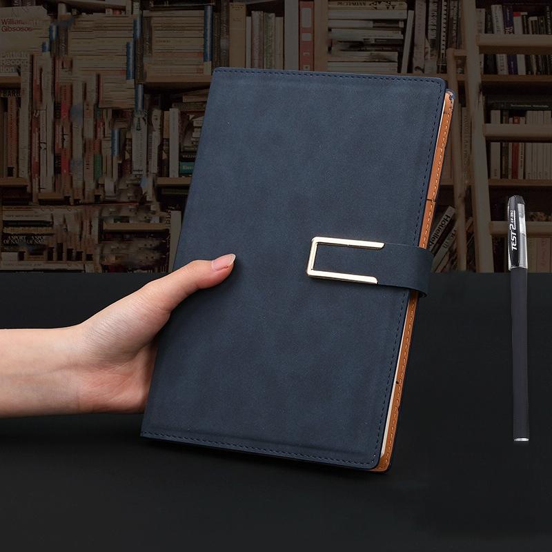 Notebook Business Retro Eenvoudige Notebook Office Kladblok Donkerblauw A5 Schapenvacht gesp