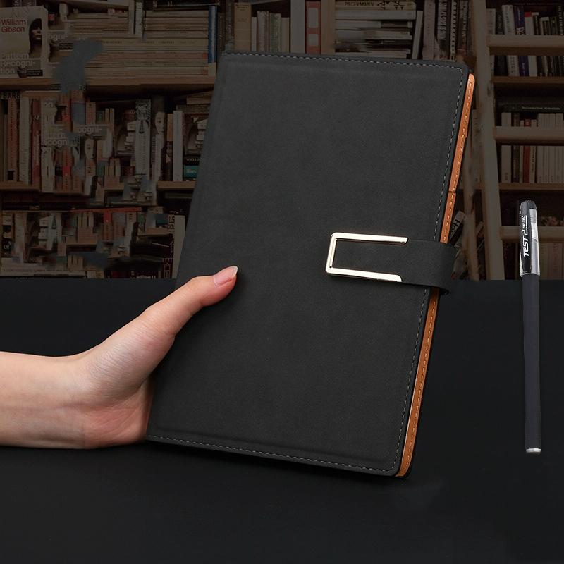 Notebook Business Retro Eenvoudige Notebook Office Kladblok Zwart A5 Schapenvacht gesp