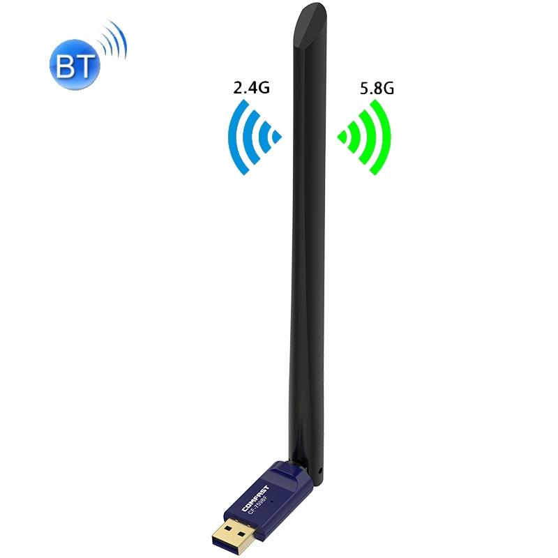 COMFAST CF-759BF 650 Mbps Bluetooth 4.2 Dual-Band USB Desktop Draadloze Netwerkkaart Gratis Drive WiFi-ontvanger