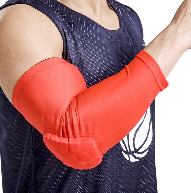 2 PCS Basketbal Honeycomb Anti-Collision Elbow Pads Dunne Verlengde Arm Guards Outdoor Sports Protective Gear Equipment Grootte: M (Rood)