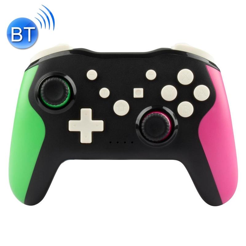 NS009 6-assige Vibration Burst wireless Bluetooth Gamepad for Switch Pro (Zwart Groen Paars)