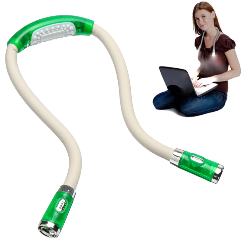 Draagbare U-vormige LED flexibele handsfree knuffel nek lezing boek lamp toorts (groen)