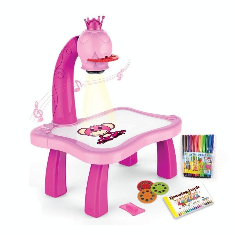 Smart Children Projectie Painting Board Multifunctionele Tekentafel Speelgoed Set (Roze)