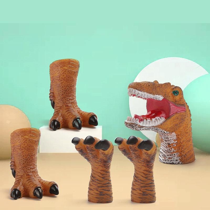 Kinderen Dinosaur Toy Soft Rubber Finger Doll Cartoon Dinosaur Model Parent-Child Speelgoed Stijl: Velociraptor
