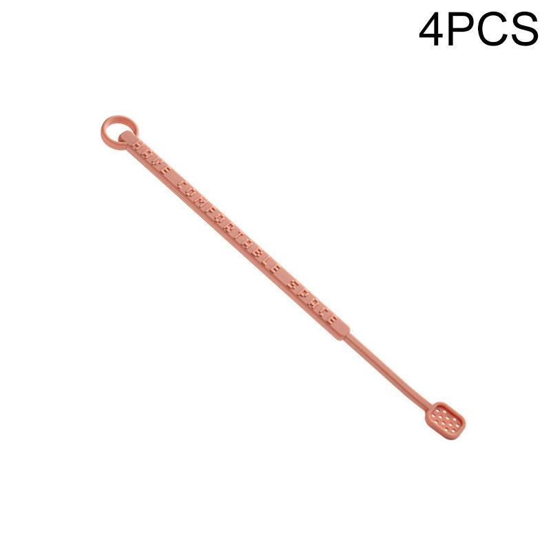 4 PCS Siliconen Stir Stick Coffee Spoon Long Handle Cocktail Stick Cocktail Stirring Stick (Roze)
