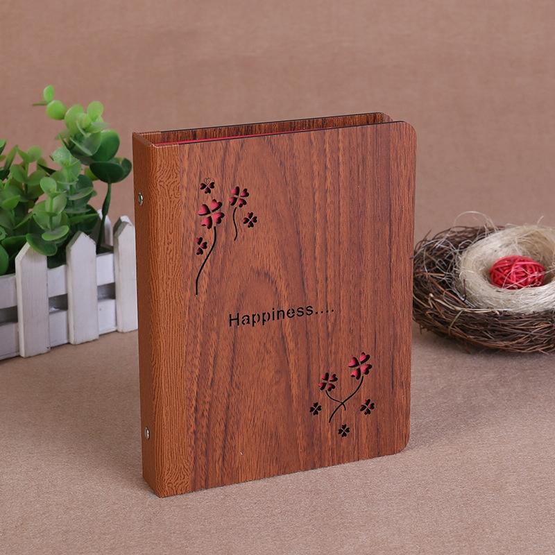 3 PCS 6-inch 32 vellen houten DIY Photo Album Creative Gift (Geluk)